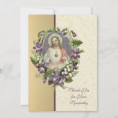 Heilig hart Jezus Katholiek condoleances Dankuwel Bedankkaart (Voorkant)