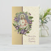 Heilig hart Jezus Katholiek condoleances Dankuwel Bedankkaart (Staand voorkant)