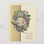 Heilig hart Jezus Katholiek condoleances Dankuwel Bedankkaart (Voorkant / Achterkant)