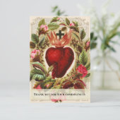 Heilig hart Jezus Katholieke Schademigheid Bedankkaart (Staand voorkant)