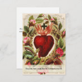 Heilig hart Jezus Katholieke Schademigheid Bedankkaart (Voorkant / Achterkant)