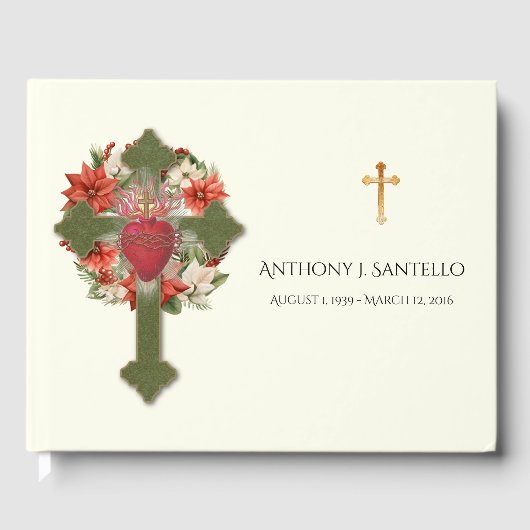 Heilig Hart Jezus Kerstmis Begrafenis Gedenkteken Gastenboek (Voorkant)