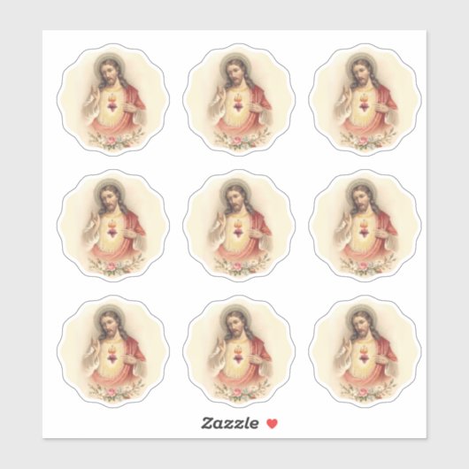 Heilig Hart Jezus Religieuze Goddelijke Barmhartig Sticker (Vel)