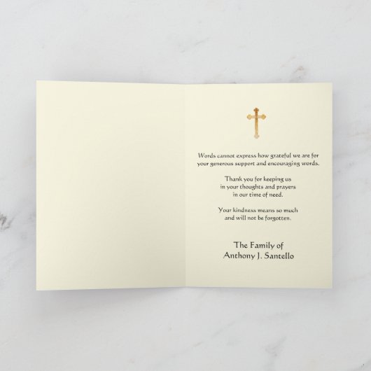 Heilig Hart Jezus Rozen condoleances Dank u Bedankkaart (Binnen)