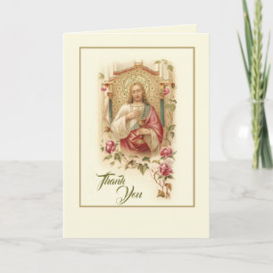 Heilig Hart Jezus Rozen Waardering Dank u Bedankkaart