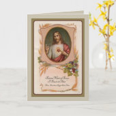 Heilig Hart Jezus Sympathie Condoleance Kruisbeeld Kaart (Gele Bloem)
