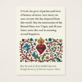 Heilig Hart Katholieke begrafenisgebedsmonument Visitekaartje (Voorkant)