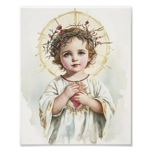 Heilig Hart Kind Jezus  Religieus Foto Afdruk (Voorkant)