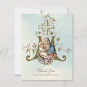 Heilig Hart & Kruisbeeld Bloemenbegrafenis Bedankkaart (Voorkant)