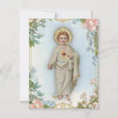 Heilig Hart & Kruisbeeld Bloemenbegrafenis Bedankkaart (Voorkant)