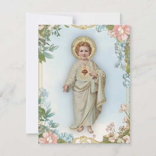 Heilig Hart & Kruisbeeld Bloemenbegrafenis Bedankkaart (Voorkant)