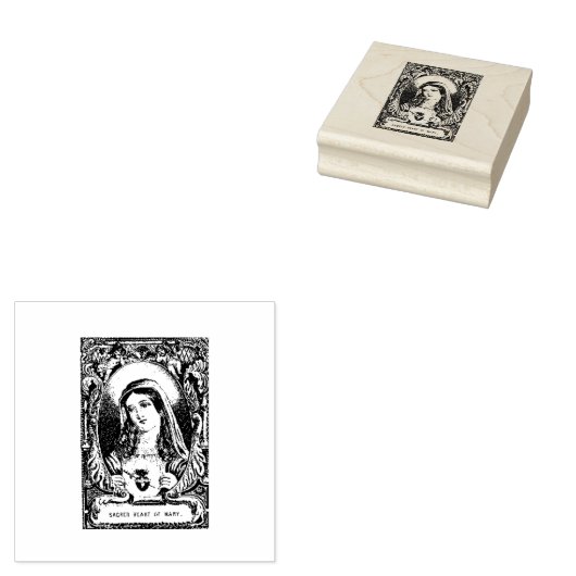 Heilig Hart Maagd Moeder Maria Katholiek Religieus Rubberstempel (Gestempeld)