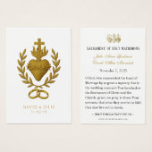 Heilig Hart & Trouwbanden Keepsake Visitekaartje (Voorkant /achterkant)