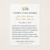 Heilig Hart & Trouwbanden Keepsake Visitekaartje (Achterkant)