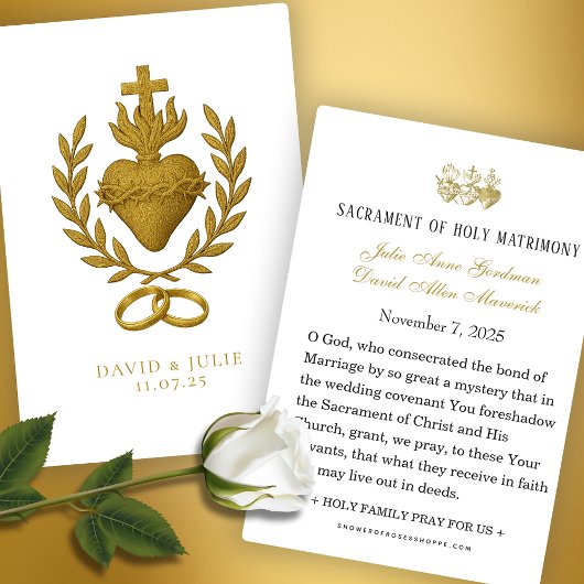 Heilig Hart & Trouwbanden Keepsake Visitekaartje