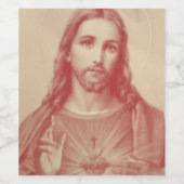 Heilig Hart van Jesus Latin Mass Wijn Etiket (Enkel label)