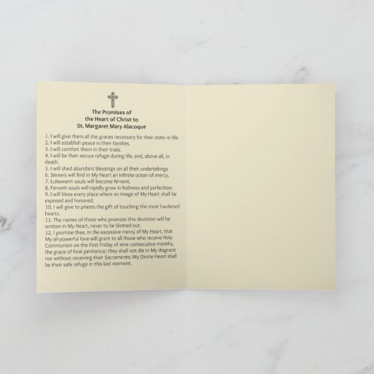 Heilig Hart van Jesus Promises St. Margaret Mary Kaart (Binnen)