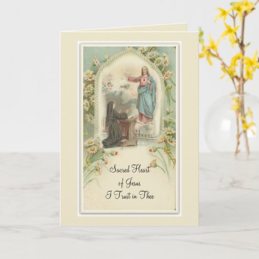 Heilig Hart van Jesus Promises St. Margaret Mary Kaart (Gele Bloem)