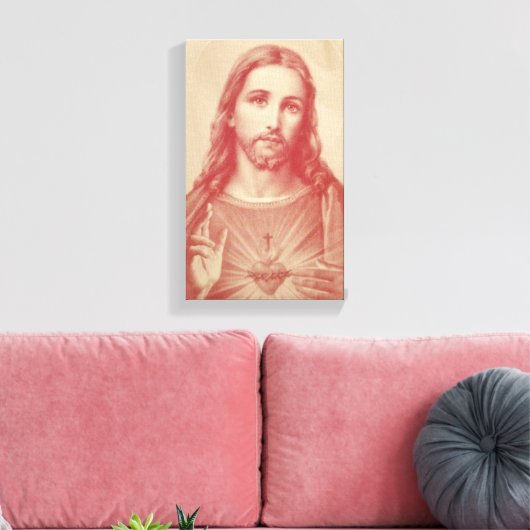  Heilig Hart van Jesus Wrapped Canvas (Insitu (Woonkamer))