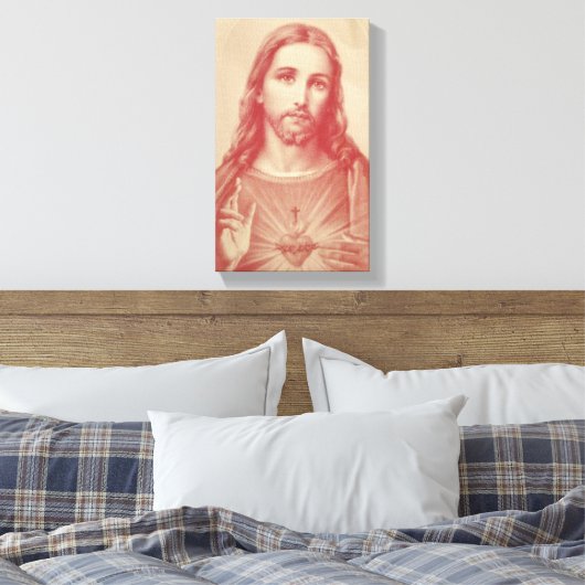  Heilig Hart van Jesus Wrapped Canvas (Insitu (Slaapkamer))