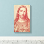  Heilig Hart van Jesus Wrapped Canvas Afdruk (Insitu (Houten vloer))