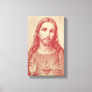heilig hart van Jesus Wrapped Canvas Afdruk
