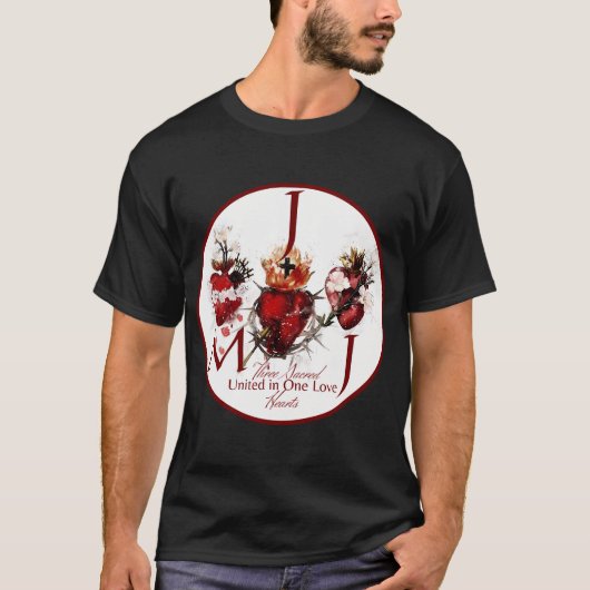 Heilig Hart van Jesusimmaculate Hart van Maria T-shirt (Voorkant)