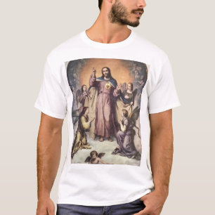 Heilig Hart van Jezus aanbeden door engelen T-shirt