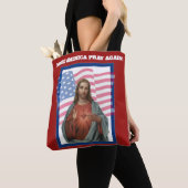 Heilig hart van Jezus-Amerikaanse vlag Tote Bag (Dichtbij)