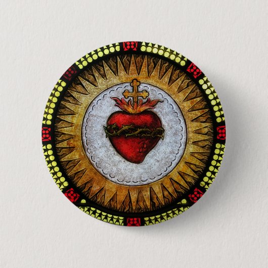 Heilig hart van Jezus Badge Ronde Button 5,7 Cm (Voorkant)