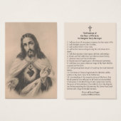 Heilig hart van Jezus belooft St. Margaret Mary Visitekaartje (Voorkant /achterkant)