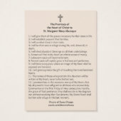 Heilig hart van Jezus belooft St. Margaret Mary Visitekaartje (Achterkant)