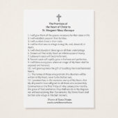 Heilig hart van Jezus belooft St. Margaret Mary Visitekaartje (Achterkant)