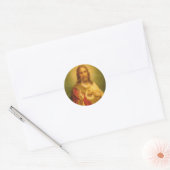 Heilig hart van Jezus Blessing Ronde Sticker (Envelop)