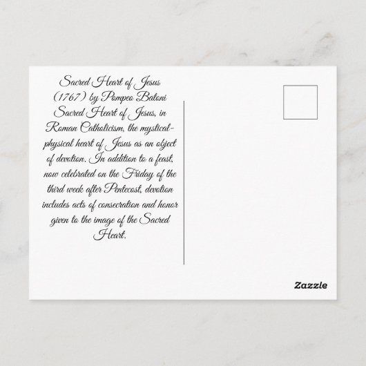 Heilig hart van Jezus Briefkaart (Achterkant)
