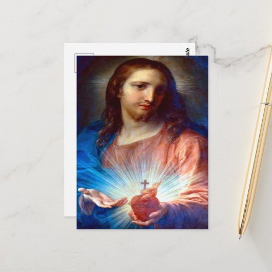 Heilig hart van Jezus Briefkaart (Voorkant / Achterkant in situ)