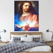Heilig hart van Jezus Canvas Afdruk (Insitu (Slaapkamer))