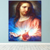 Heilig hart van Jezus Canvas Afdruk (Insitu (Houten vloer))