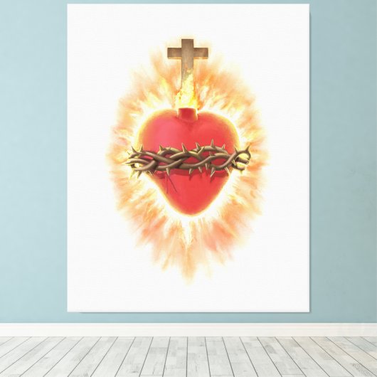 Heilig hart van Jezus Canvas Afdruk (Insitu (Houten vloer))