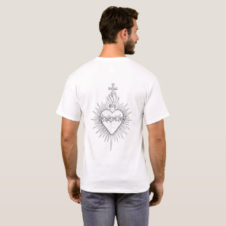 Heilig Hart van Jezus - Christelijke lijnkunst T-shirt