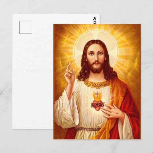 Heilig hart van Jezus Christus Briefkaart (Voorkant / Achterkant)
