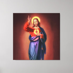 Heilig hart van Jezus Christus Canvas Afdruk