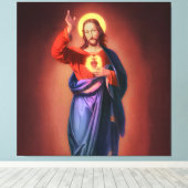 Heilig hart van Jezus Christus Canvas Afdruk (Insitu (Houten vloer))
