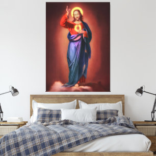 Heilig hart van Jezus Christus Canvas Afdruk