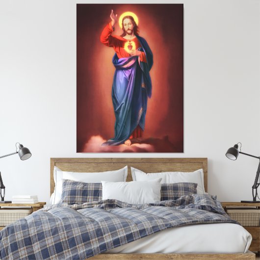 Heilig hart van Jezus Christus Canvas Afdruk (Insitu (Slaapkamer))