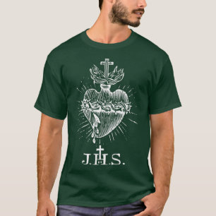 Heilig hart van Jezus Christus katholiek T-shirt