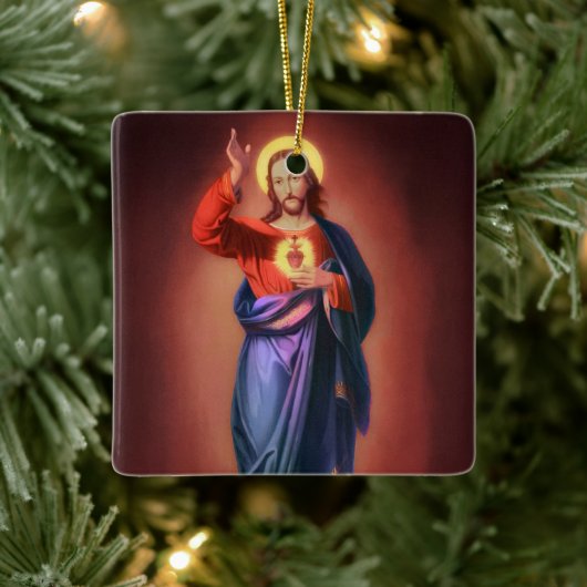 Heilig hart van Jezus Christus Keramisch Ornament (Boom)