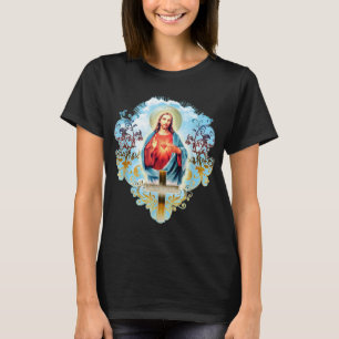 Heilig hart van Jezus Christus kruis Catholi T-shirt
