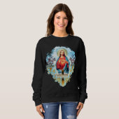 Heilig hart van Jezus Christus  kruis Catholi Trui (Voorkant volledig)