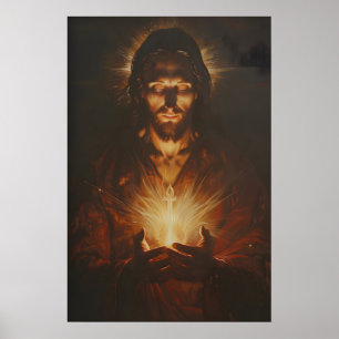 Heilig Hart Van Jezus Christus Kunst Schilderij Poster